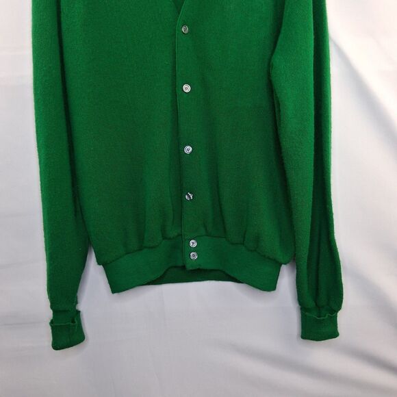 Vintage Izod Lacoste Cardigan Men's Green Button Front Acrylic Sweater Size XL - Picture 4 of 14